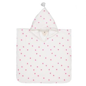 Rose in april: poncho de bain coeur rose fluo 1- 3 ans.