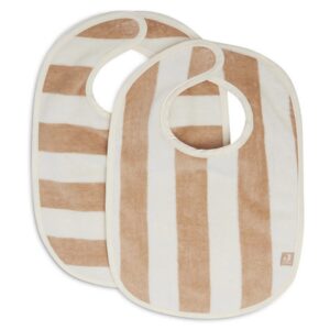 Bavoir Stripe Terry Biscuit GOTS – Jollein.