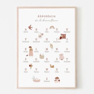 Affiche A3 – Abécédaire de la bienveillance – Rose.