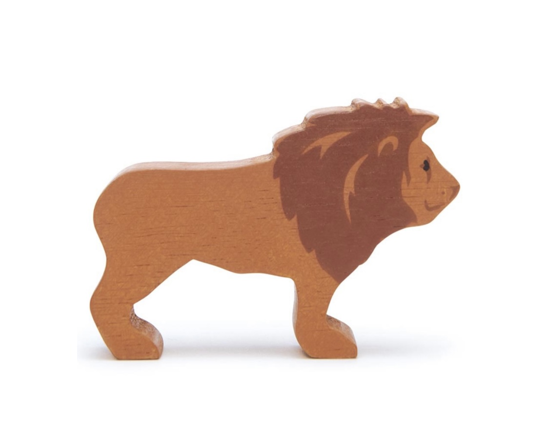 Animal en bois: Le lion.