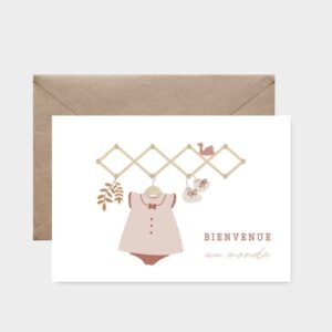 Carte postale – Bienvenue au monde / rose.