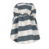 Chapeau Bébé (anti-UV & protège nuque) - Rayés, blanc cassé bleu 3-6mois. - Image 2