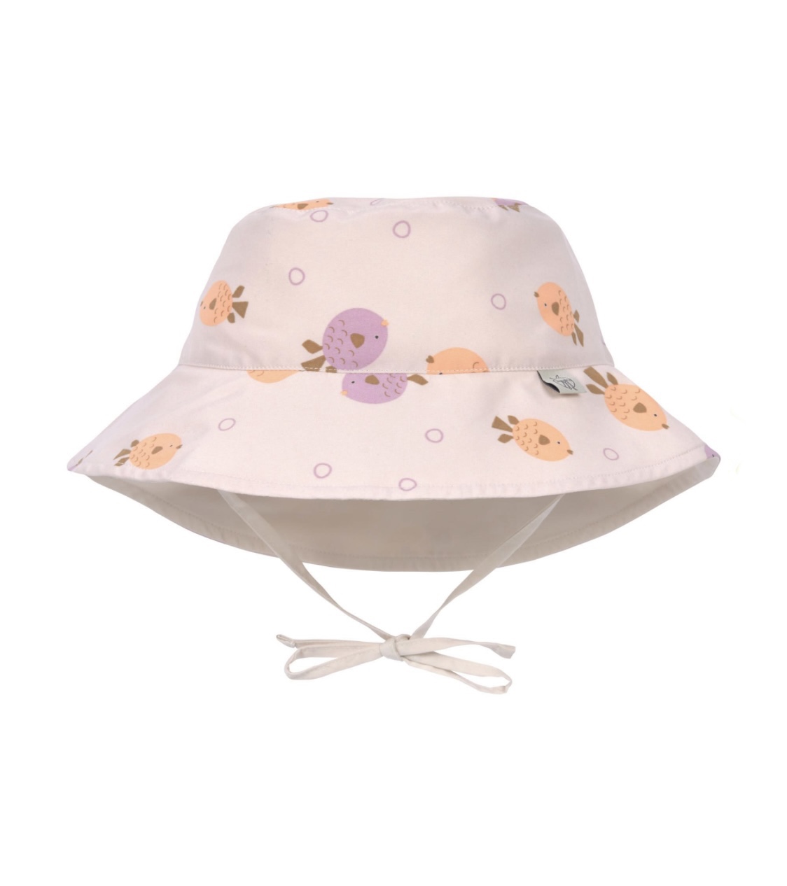 Chapeau anti-UV réversible enfants – Poisson, rose clair 3-6mois.