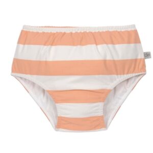 Maillot de bain couche – Rayés, blanc cassé pêche 13-18mois.