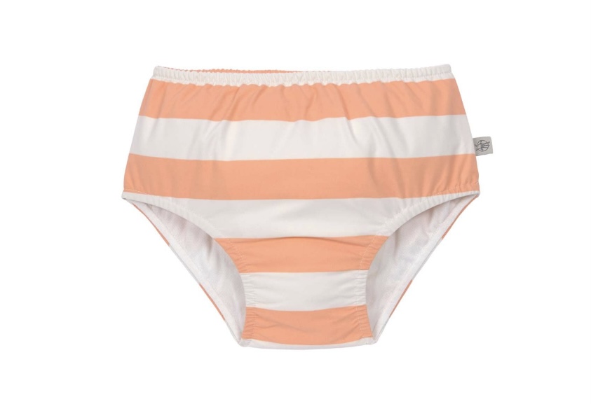 Maillot de bain couche – Rayés, blanc cassé pêche 13-18mois.