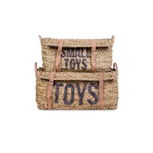 PANIERS DE RANGEMENT EN ROTIN + SANGLES – 2 PCS.