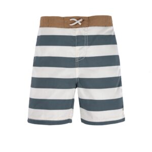 Short de bain anti-UV enfants – Rayés, blanc cassé bleu 13-18mois.