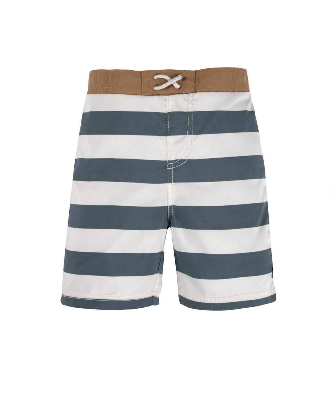 Short de bain anti-UV enfants – Rayés, blanc cassé bleu 13-18mois.