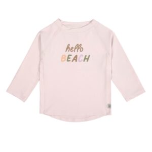 T-shirt anti-UV manches longues enfants – Hello Beach, rose clair 13-18mois.