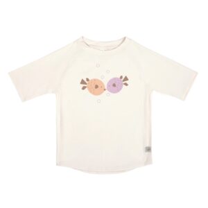 T-shirt anti-UV manches courtes enfants – Poisson, blanc cassé 13-18mois.