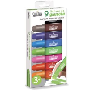 Batons de gouache 9 pièces.