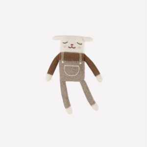 Doudou agneau salopette avoine | Main Sauvage.