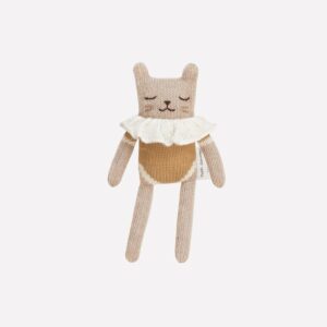 Doudou chaton maillot ocre | Main Sauvage.