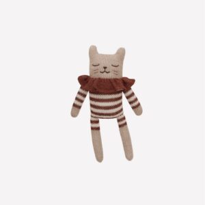 Doudou chaton combishort rayé sienne | Main Sauvage.