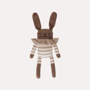 Doudou lapin combishort rayé sable | Main Sauvage.