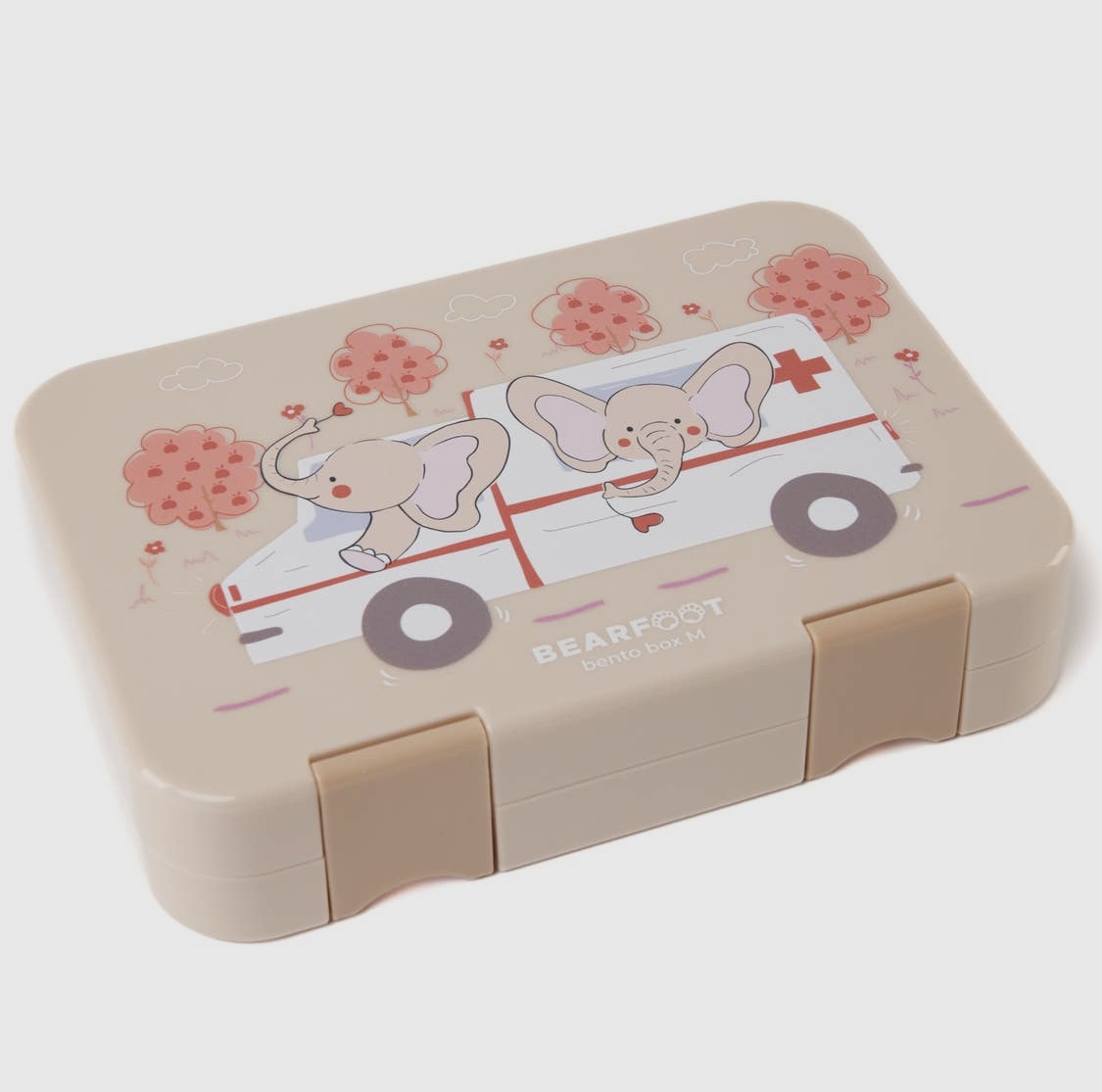 Boîte à lunch pour enfants avec compartiments – Ambulance et Eléphants.