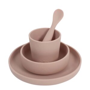Coffret repas en silicone pale pink 4pièces.