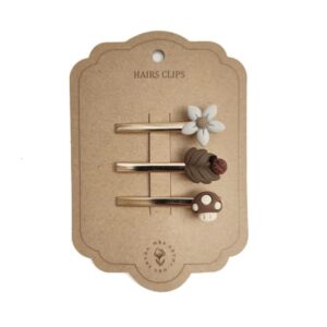 Set de 3 barrettes pour cheveux, modèle forest.