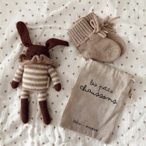 Chaussons Mérinos bébé sable.