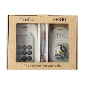 Coffret naissance Frigg / mushie bleu.