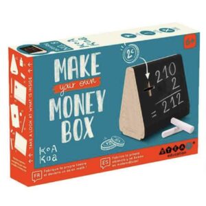 Kit de bricolage pour enfants / Construis une tirelire et deviens un as en maths !