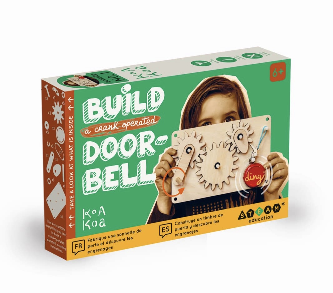 Kit de bricolage pour enfants / Fabrique une sonnette de porte à engrenages.