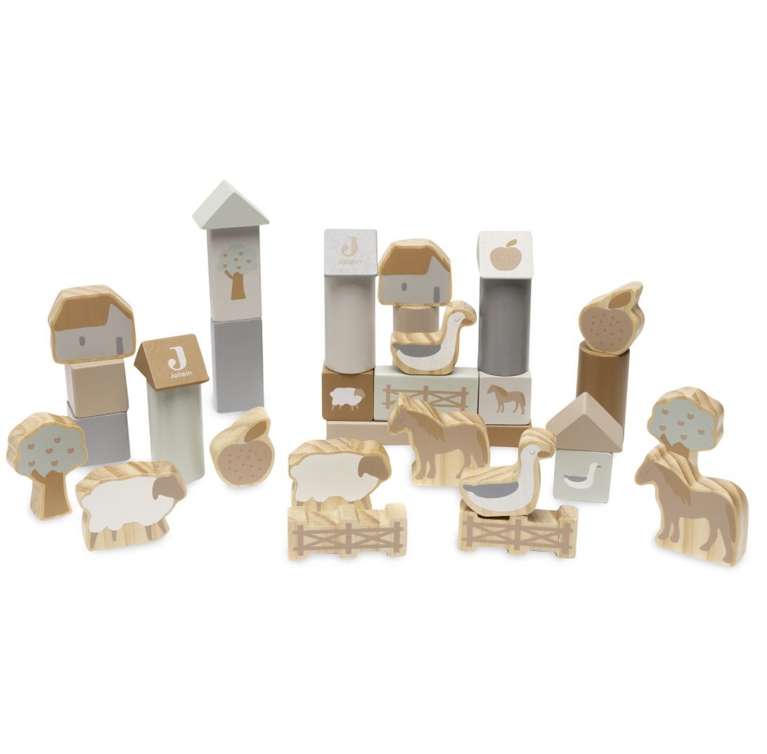 Set de cubes en Bois 18x12cm – Farm.