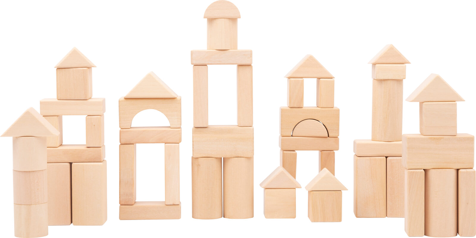 Blocs de construction Naturel 50 pcs. dans un pochon.