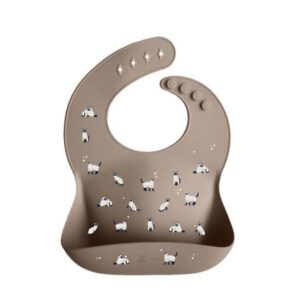 Bavoir « minouche taupe ».