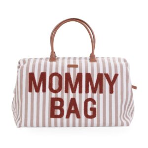 MOMMY BAG ® SAC À LANGER – RAYURES – NUDE/TERRACOTTA.