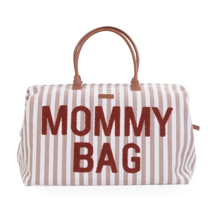 MOMMY BAG ® SAC À LANGER – RAYURES – NUDE/TERRACOTTA.