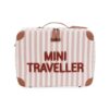 MINI TRAVELLER VALISE ENFANT - RAYURES - NUDE/TERRACOTTA.