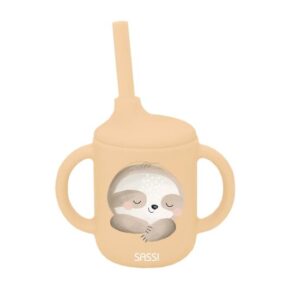 Tasse avec paille silicone Gnawy le paresseux.