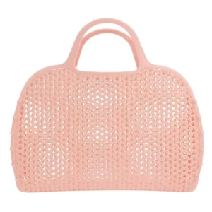 Sac de plage rétro quartz rose.