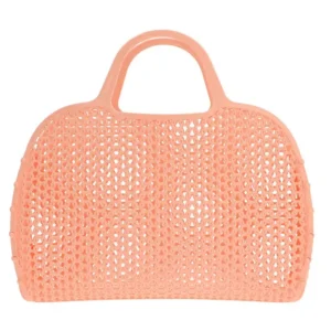 Sac de plage rétro blush abricot.