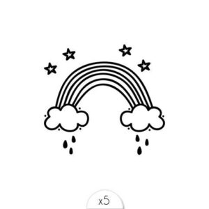 Tatouages éphémères Arc en ciel x5.