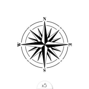 Tatouages éphémères Boussole x5.