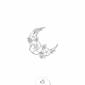Tatouages éphémères Lune Florale x5.