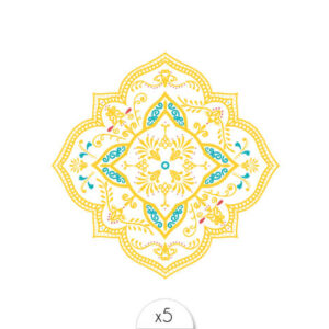 Tatouages éphémères Mandala Azulejos x5.