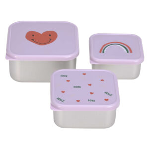 Boîtes à goûter gigognes (inox) – Happy Rascals Coeur.