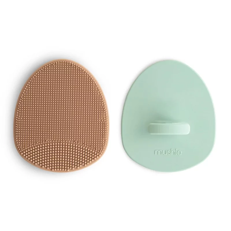 CRADLE CAP BRUSH ( Natural / Cambridge Blue) 2-pack – Mushie.