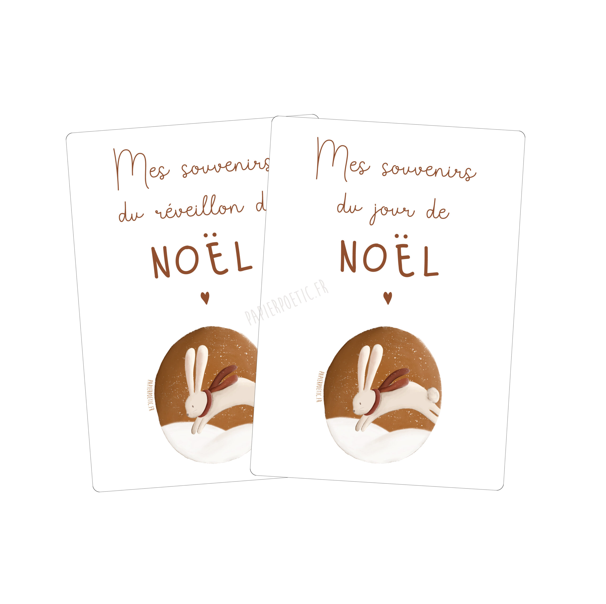 Cartes souvenirs de Noël – Lapin.