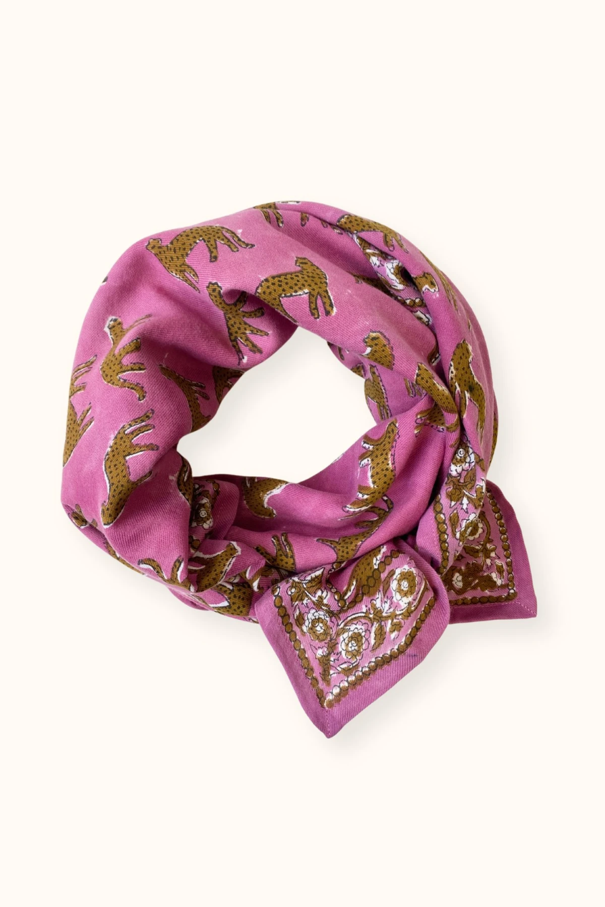 Apaches Collections – Big Foulard Latika « Bengale » Fuchsia.