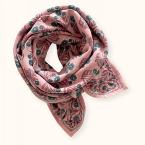 Apaches Collections – Big Foulard Latika « Bouton d&rsquo;Or » Fraisier.
