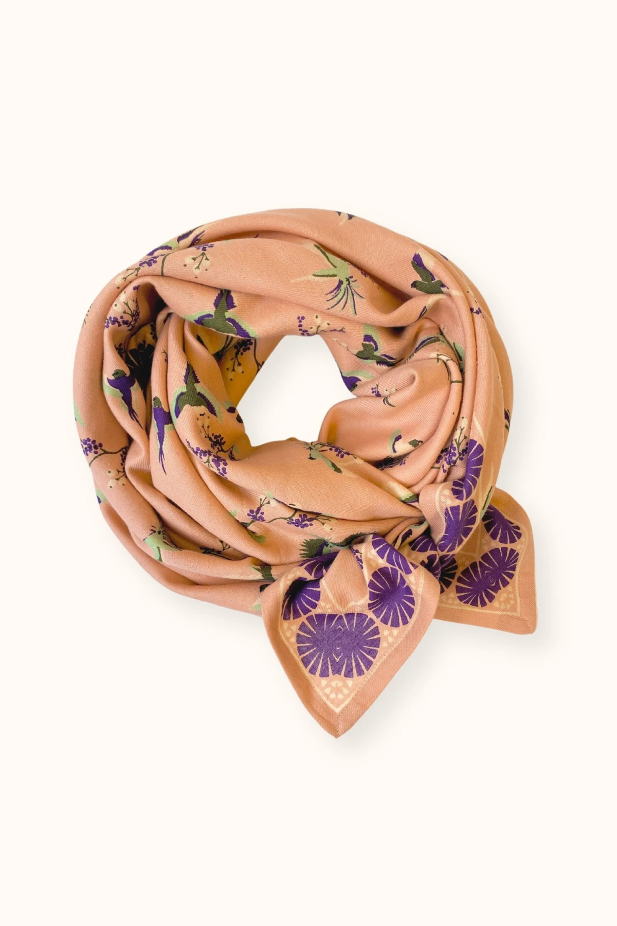 Apaches Collections – Big Foulard Latika « Cerisier » Blush.