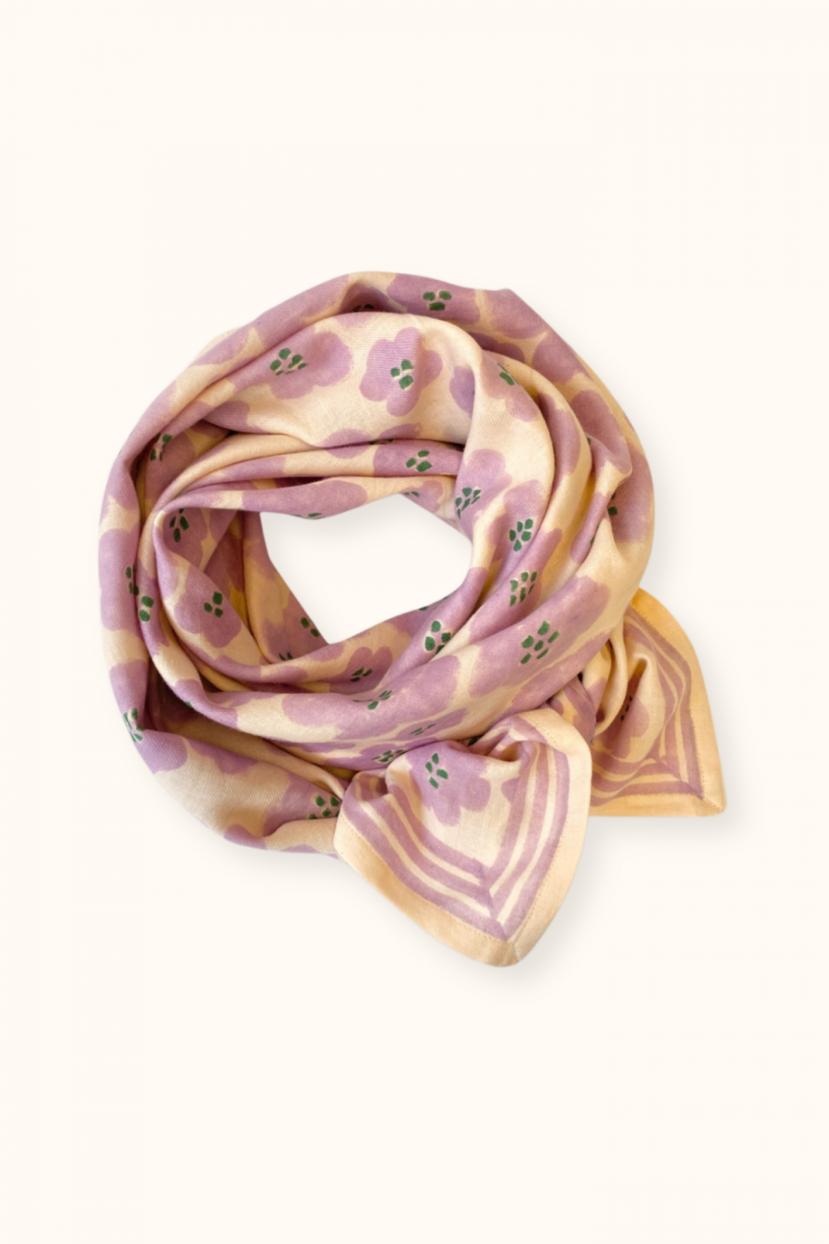 Apaches Collections – Big Foulard Latika « Flora Bold » Lavande.