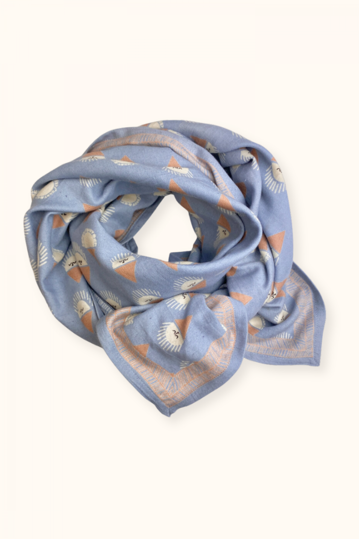 Apaches Collections – Big Foulard Latika « Sorbet » Denim.