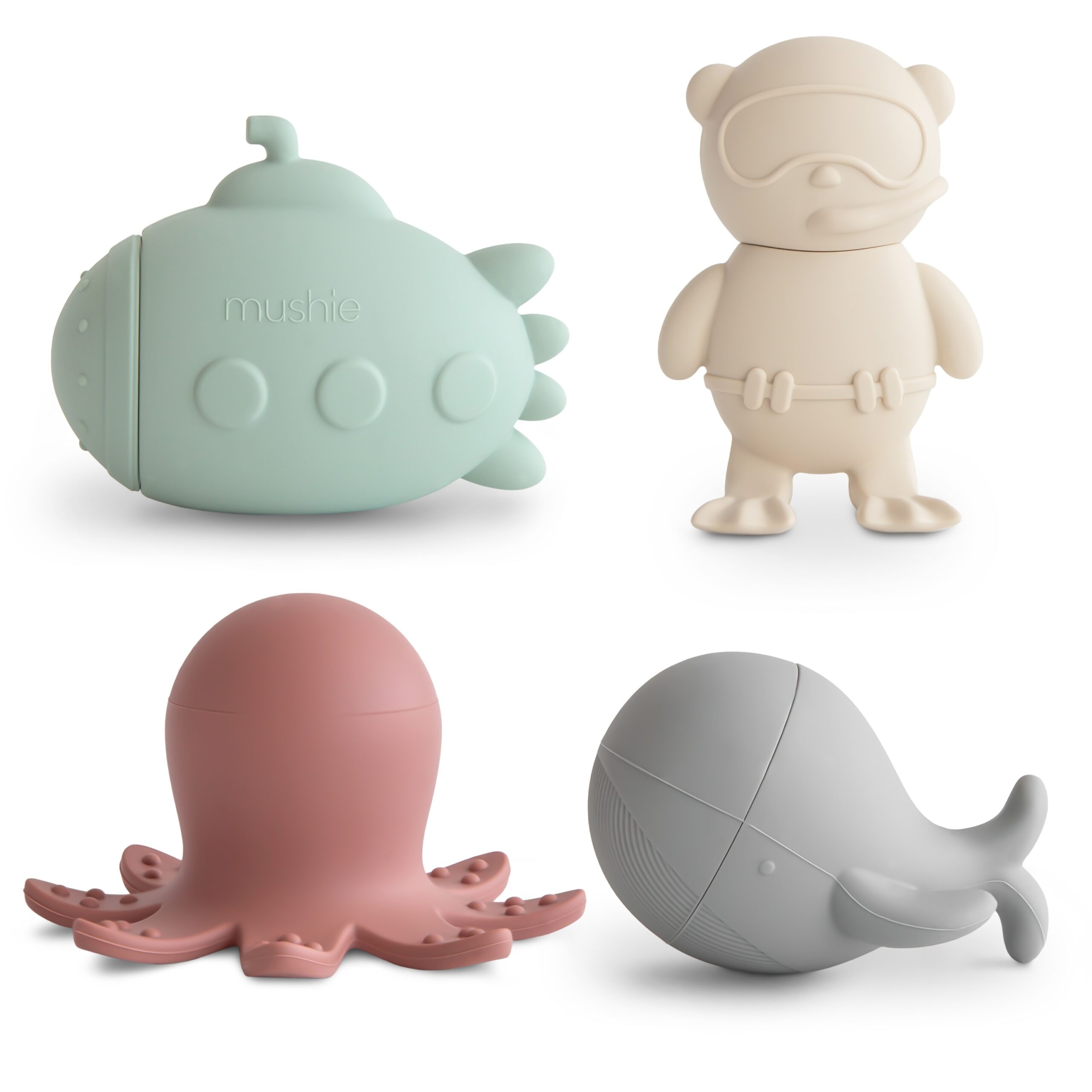 Jouet de bain Sealife, lot de 4 – Mushie.