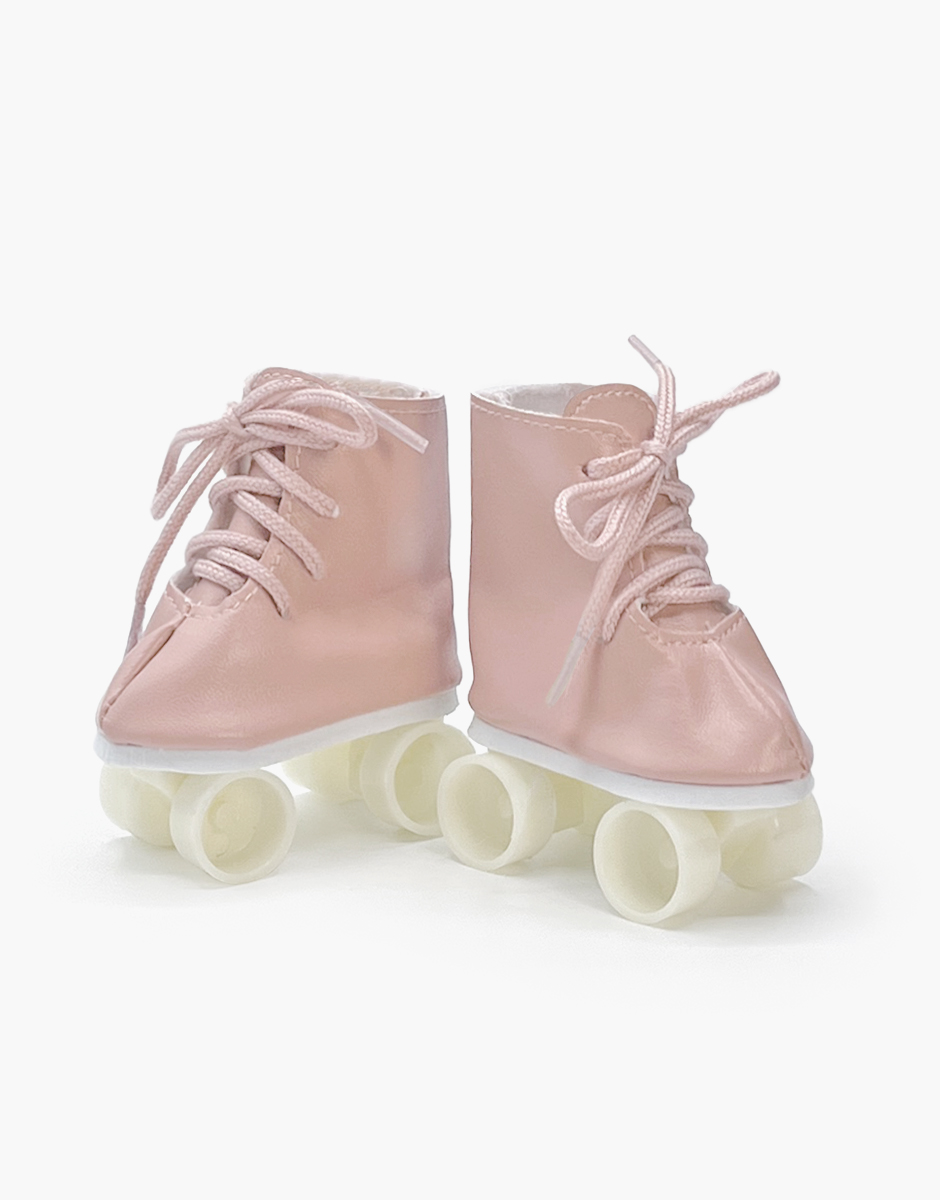 Minikane Paire de patins à roulettes en simili cuir rose.