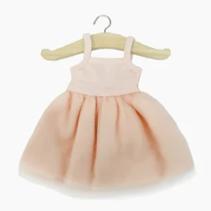 Minikane Tutu Rosella en jersey rose pâle et tulle rose bagatelle.